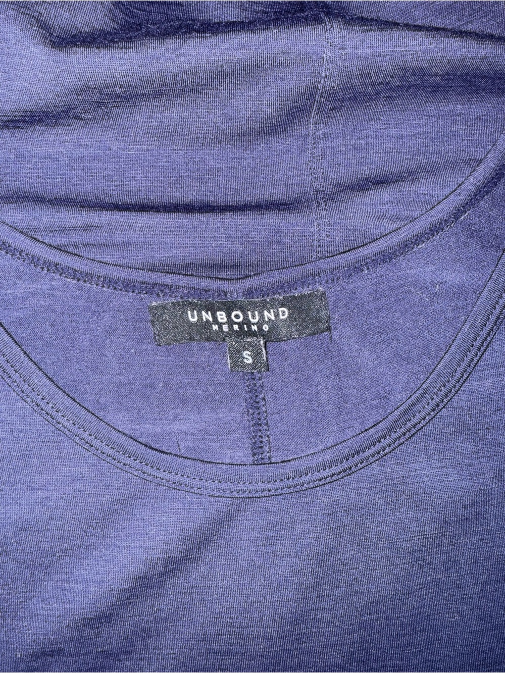 Unbound Merino Wool Navy Blue Scoop Travel Midi Stretch Lightweight Tank Dress S - Picture 11 of 12